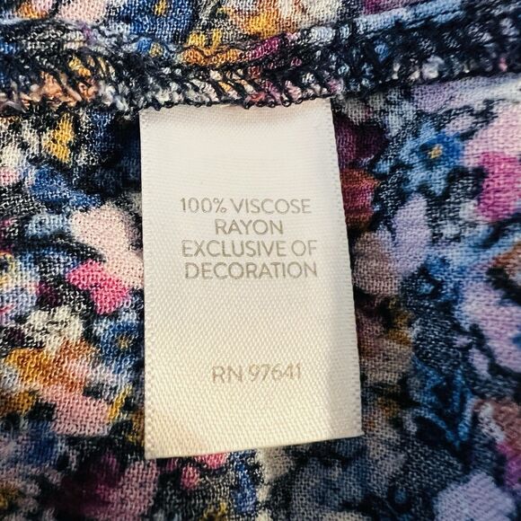 J. Jill Colorful Dixie Floral Billowy Lightweight Flowy Blouse Boho Size Large - Picture 9 of 9